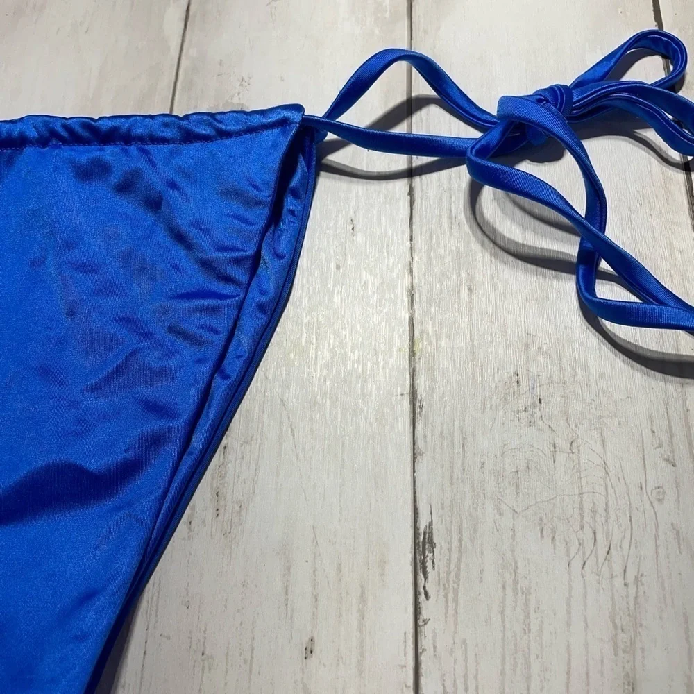 Frankies Bikinis Women Tia Satin String Bikini Bottom, Size M